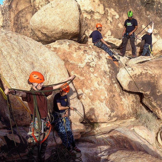 US Navy Sea Cadets at work! Here practicing some advanced rock climbing skills under the instruction of AMGA guide  @senseisplitter