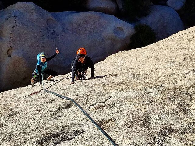 Great day out with Yelena and Anastasia climbing the awesome slab climb named "double dip". Truly double styling it on another beautiful sunny day here in the High desert ??