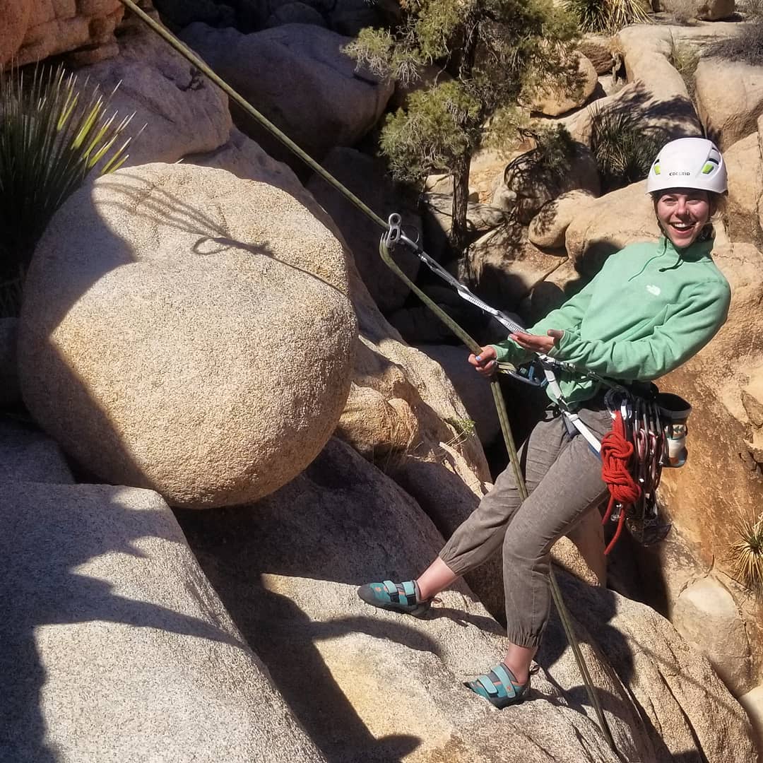 @madiblanca demonstrating solid rappelling skills at our Anchor and Lead climbing Class in Joshua Tree. Our next course takes placeMARCH 13th + 14thMore info and sign up in bio....#chillinorockclimbing #rockclimbing #chillinoguides #joshuatree #amga #instruction #class #tradclimbing #climbing_pictures_of_instagram  #optoutside#sandiego #leadclimbing #rappelling ...@amga1979 @joshuatreenps @madiblanca @pearlmanimal @djlocalhoney @jordothegreat @eldorado_rugs