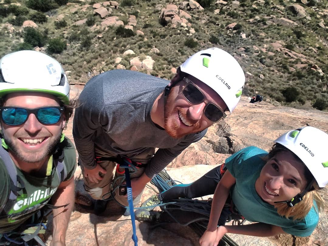 It is an El Cajon Mountain kind of day Get out there while opportunities last. Soon! Heat and peregrine falcons will take over the cliffThis is the time! Climb on San Diego ...Here mid stroll on "Leonids, 5.9". With @colincal...#chillinorockclimbing #rockclimbing #sandiego #sandiegorockclimbing #guide #guiding #climbing_pictures_of_instagram #climbing